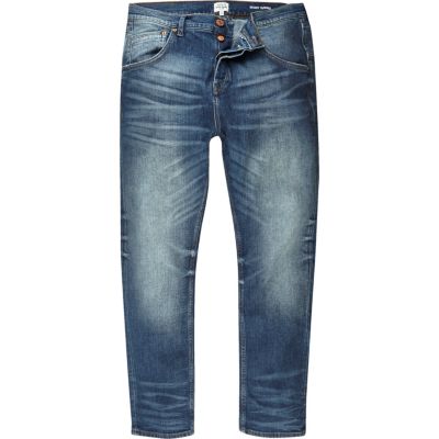 Mid blue wash Chester skinny tapered jeans